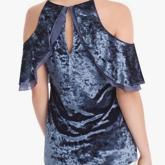 White House Black Market Crushed Velvet Top - Picture 4 of 9